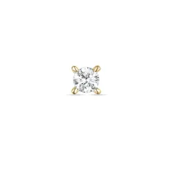 1 x 0,08 ct diamant solitaire oorbel in 14 karaat goud met diamant 