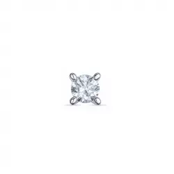 1 x 0,09 ct diamant solitaire oorbel in 14 karaat witgoud met diamant 