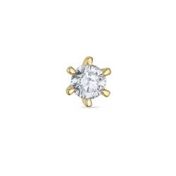 1 x 0,15 ct diamant solitaire oorbel in 14 karaat goud met diamant 