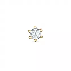 1 x 0,09 ct diamant solitaire oorbel in 14 karaat goud met diamant 