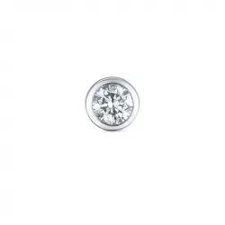 1 x 0,07 ct diamant solitaire oorbel in 14 karaat witgoud met diamant 