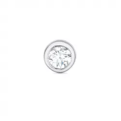 1 x 0,10 ct diamant solitaire oorbel in 14 karaat witgoud met diamant 