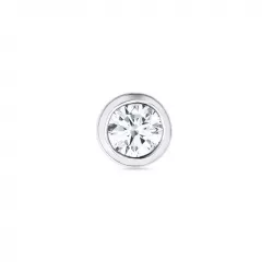 1 x 0,13 ct diamant solitaire oorbel in 14 karaat witgoud met diamant 