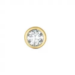 1 x 0,14 ct diamant solitaire oorbel in 14 karaat goud met diamant 