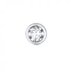1 x 0,14 ct diamant solitaire oorbel in 14 karaat witgoud met diamant 