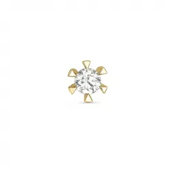 1 x 0,11 ct diamant solitaire oorbel in 14 karaat goud met diamant 