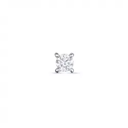 1 x 0,05 ct solitaire oorbel in 14 karaat witgoud met diamant 