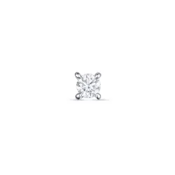 1 x 0,05 ct solitaire oorbel in 14 karaat witgoud met diamant 