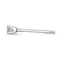 1 x 0,05 ct solitaire oorbel in 14 karaat witgoud met diamant 