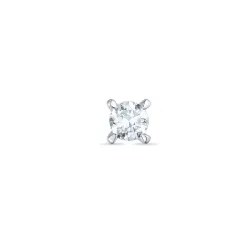 1 x 0,06 ct diamant solitaire oorbel in 14 karaat witgoud met diamant 