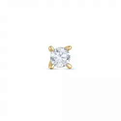 1 x 0,07 ct diamant solitaire oorbel in 14 karaat goud met diamant 