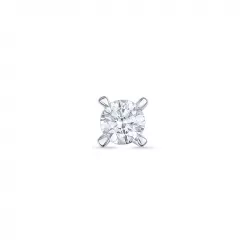 1 x 0,07 ct diamant solitaire oorbel in 14 karaat witgoud met diamant 