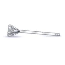 1 x 0,05 ct solitaire oorbel in 14 karaat witgoud met diamant 