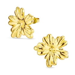 waterproof bloem oorbellen in verguld staal - OCEANA