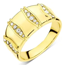 waterproof zirkoon ring in verguld staal - OCEANA