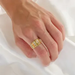 waterproof zirkoon ring in verguld staal - OCEANA