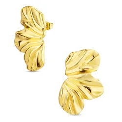 waterproof bloem oorbellen in verguld staal - OCEANA