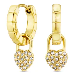 waterproof hart zirkoon creool in verguld staal - OCEANA