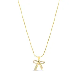 waterproof strikje zirkoon ketting in verguld staal - OCEANA