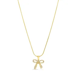 waterproof strikje zirkoon ketting in verguld staal - OCEANA