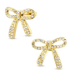 waterproof strikje zirkoon oorbellen in verguld staal - OCEANA