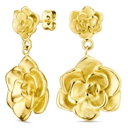 waterproof bloem oorbellen in verguld staal - OCEANA