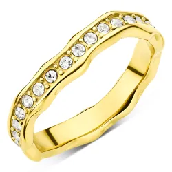 waterproof zirkoon ring in verguld staal - OCEANA
