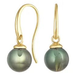 oorbellen in 9 karaat goud met groen kristal