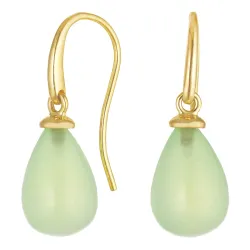 oorbellen in 9 karaat goud met prehnite