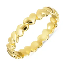 hart ring in verguld sterlingzilver