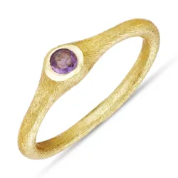 pink kristal ring in verguld sterlingzilver - Loom Stones