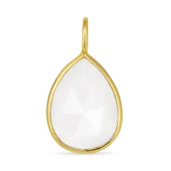 druppel witte maansteen hanger in verguld sterlingzilver