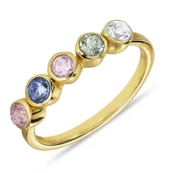 veelkleurig ring in verguld sterlingzilver - Bubbly Twist