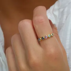 veelkleurig ring in verguld sterlingzilver - Bubbly Twist