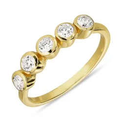 zirkoon ring in verguld sterlingzilver - Bubbly Sparkle