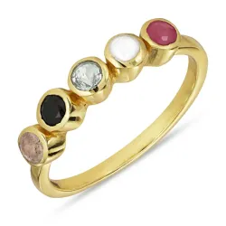 veelkleurig ring in verguld sterlingzilver - Bubbly Twist