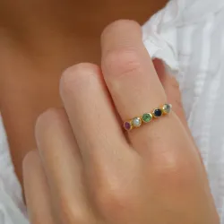 veelkleurig ring in verguld sterlingzilver - Bubbly Twist