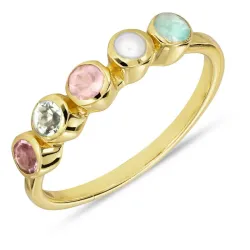 veelkleurig ring in zilver - Bubbly Twist