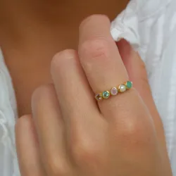 veelkleurig ring in zilver - Bubbly Twist