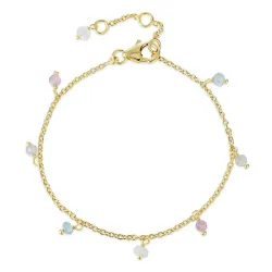 steen armband in verguld sterlingzilver  x   - Loom Stones