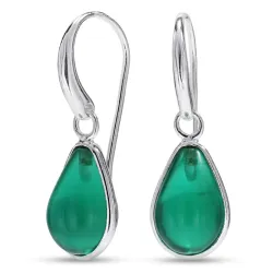 druppel aqua kristal oorbellen in zilver - Loom Stones