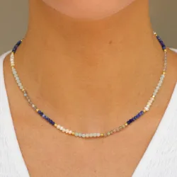 ketting in verguld sterlingzilver - Loom Stones