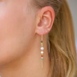 lange ketting oorbellen in verguld sterlingzilver