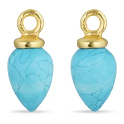 synthetisch turkoois hangers voor oorbellen in verguld zilver - Mix & Match