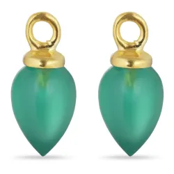 groen onyx hangers voor oorbellen in verguld zilver - Mix & Match