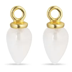 maansteen hangers voor oorbellen in verguld zilver - Mix & Match