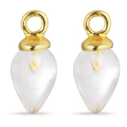 heldere kwarts hangers voor oorbellen in verguld zilver - Mix & Match