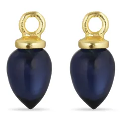 synthetisch blauwe saffier hangers voor oorbellen in verguld sterlingzilver - Mix & Match