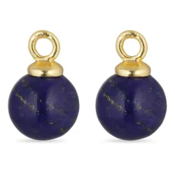 8 mm lazuursteen hangers voor oorbellen in verguld zilver - Mix & Match