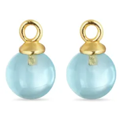 8 mm blauwe kristal hangers voor oorbellen in verguld zilver - Mix & Match